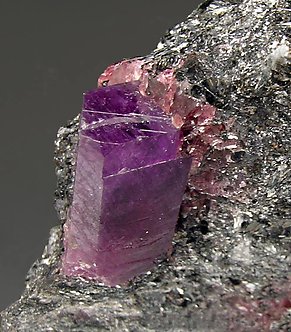 Corundum (variety ruby) with Pyrope (variety rhodolite) and Muscovite. Top