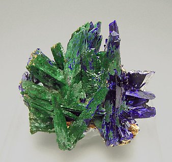 Azurite with Malachite after Azurite. 