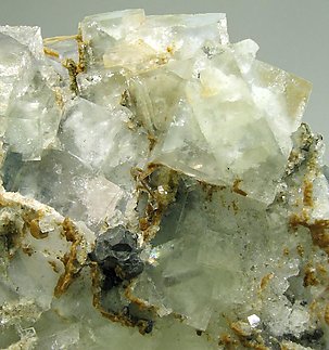 Fluorite with Galena and Calcite. 