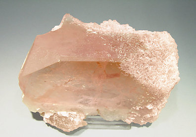 Beryl (variety morganite) with Quartz. Top