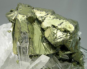 Chalcopyrite with Quartz and Fluorite. 
