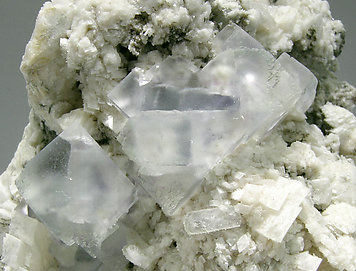 Fluorite with Bertrandite and Feldspar. 