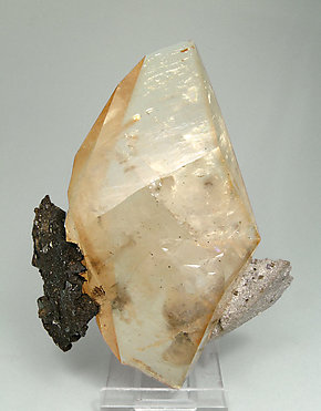 Doubly terminated Calcite with Sphalerite. Front