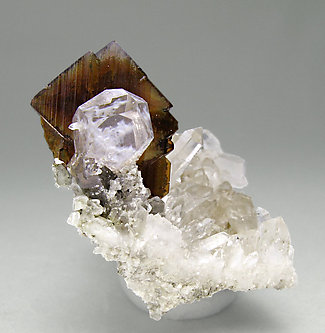 Brookite with Quartz. Front