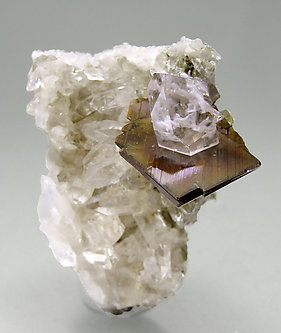 Brookite with Quartz. Side