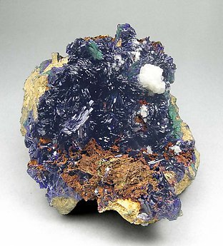 Azurite with Oxiplumboromite and Calcite.