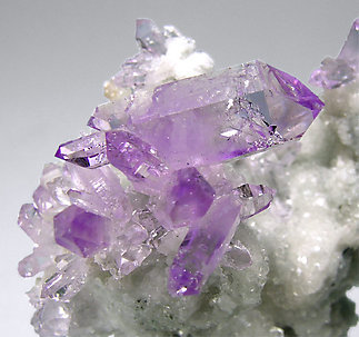 Quartz (variety amethyst) with Calcite. 