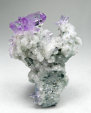 Quartz (variety amethyst) with Calcite.