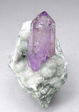 Quartz (variety amethyst) with Calcite.