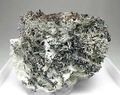 Silver with Acanthite and Calcite.