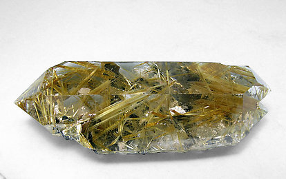 Smoky Quartz with Rutile and Hematite. Side