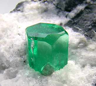 Beryl (variety emerald) with Calcite. 