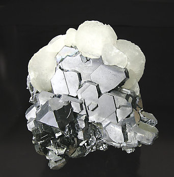 Twinned Galena with Calcite and Sphalerite.