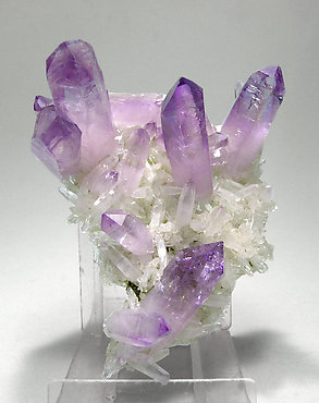 Quartz (variety amethyst) with Epidote. 