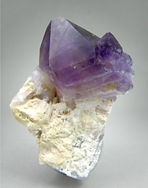 Quartz (variety amethyst) with Microcline.