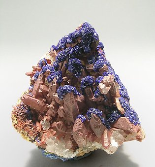 Azurite with Quartz.