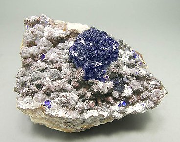 Azurite with Dolomite.