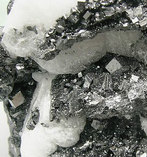 Braunite with Calcite. 