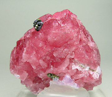 Rhodochrosite with Sphalerite, Chalcopyrite and Quartz. Rear