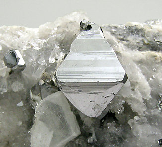 Carrollite with Calcite and Quartz. 