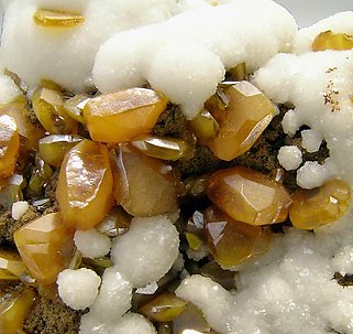 Wulfenite with Calcite. 