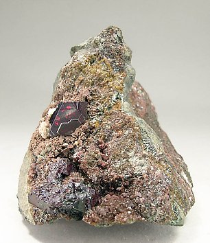 Cuprite with Calcite. 