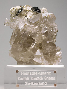 Hematite with smoky Quartz.