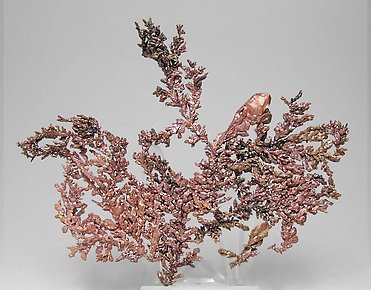 Cobre nativo con Cuprita. Vista frontal