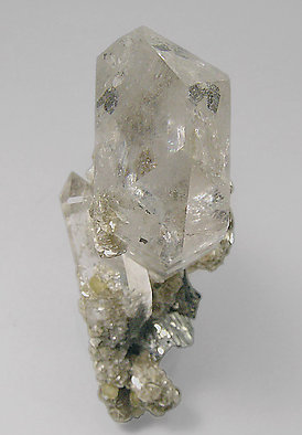 Doubly terminated Quartz with Arsenopyrite and Muscovite. Top