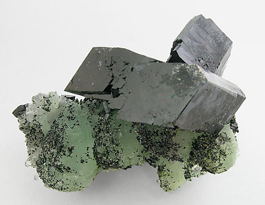 Babingtonite with Prehnite and Quartz. Top