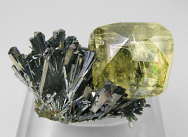 Calcite with Stibnite.