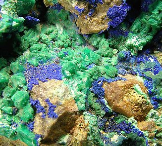 Euchroite with Azurite. 