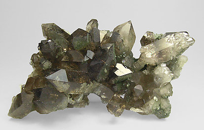 Smoky Quartz with Chlorite and amphibole. Side