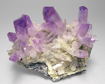 Quartz (variety amethyst) with Epidote.