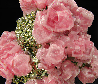 Rhodochrosite with Pyrite and Sphalerite. 