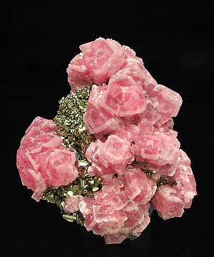 Rhodochrosite with Pyrite and Sphalerite. 