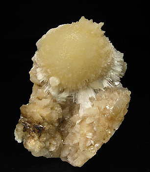 Mesolite with Heulandite-Ca and Laumontite. 