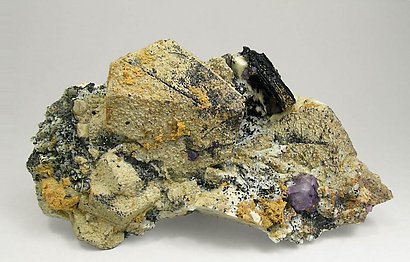 Fluorite with Orthoclase, Albite and Mica.