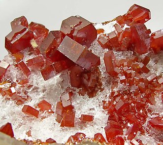 Vanadinite with Baryte and Gypsum. 