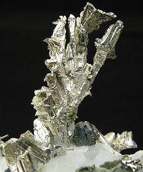 Allargentum with Dyscrasite, Silver, Calcite and Actinolite. 