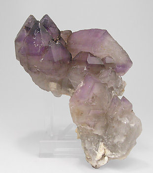 Quartz (variety amethyst) with smoky Quartz and Microcline. Front