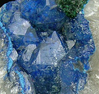 Shattuckite with Malachite and Quartz. 