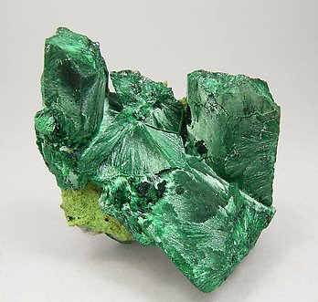 Malachite after Azurite with Duftite. Side