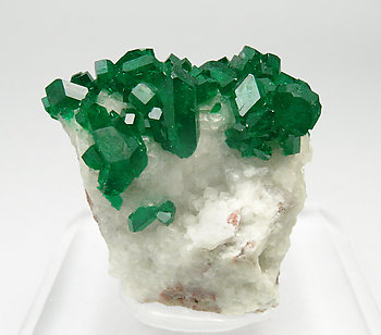 Dioptase with Calcite. Front
