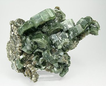 Fluorapatito con Moscovita, Cuarzo y Dolomita. Vista lateral