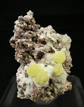 Mimetite with Cuprite and Calcite.