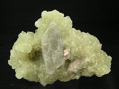 Prehnite with Quartz and Orthoclase.