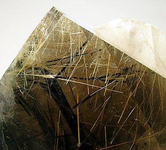 Smoky Quartz with Astrophyllite, Aegirine and Bastnsite-(Ce). 