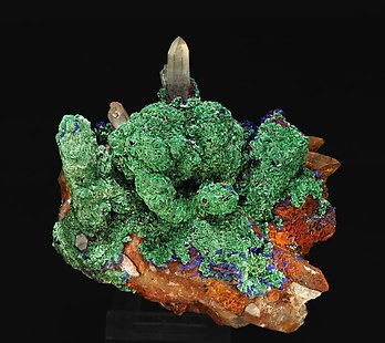 Quartz with Malachite and Azurite. 