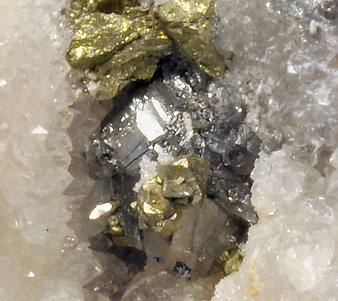 Freibergite with Siderite and Quartz. 